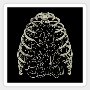 Neko Cat Ribcage Black and White by Tobe Fonseca Sticker